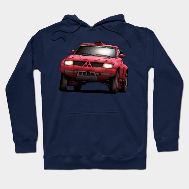 Mitsubishi Pajero Evo Evo - Dakar Hoodie by Mario Ramos Rally Art